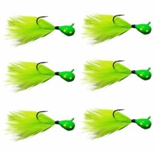 Kenders Tungsten Wonder Feather (6 Pack) GLOW GREEN WONDERBREAD/CHARTREUSE FEATH