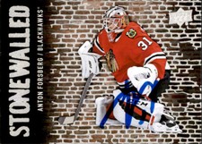 Anton Forsberg Signed 2018-19 Upper Deck Stonewalled card Chicago Blackhawks