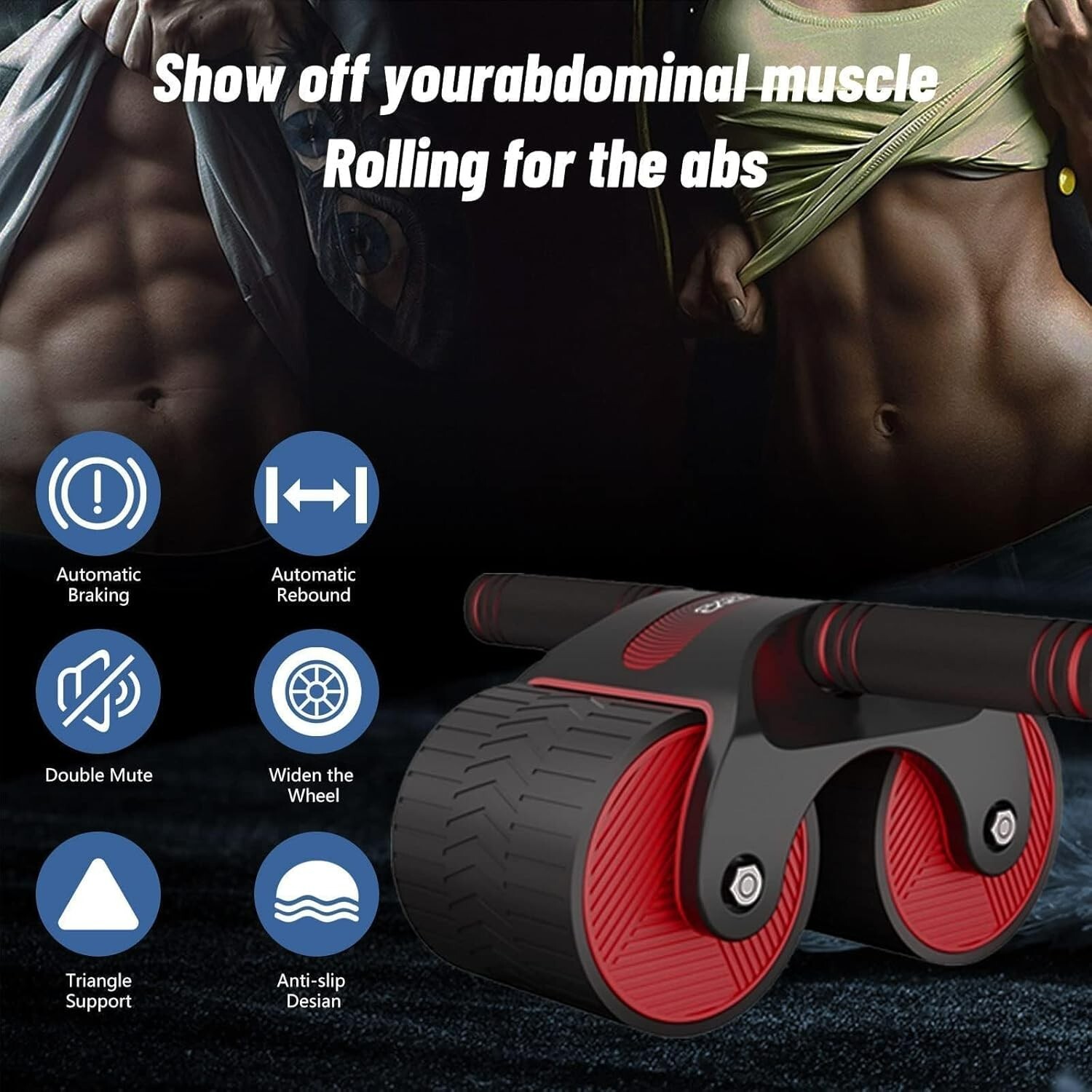 Rodillo abdominal BestYiJo, ruedas de rodillo de ejercicio, entrenador abdominal, rueda abdominal S