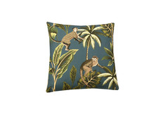 Safari Monkey Jungle Animals in Teal Blue Hand made Decorative cushion cover