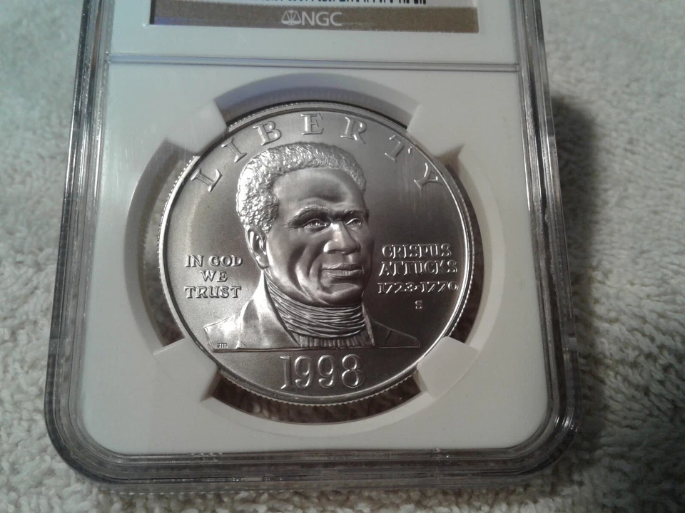 1998 S BLACK PATRIOTS NGC MS69  $1 SILVER COMM. - Image 2 of 4