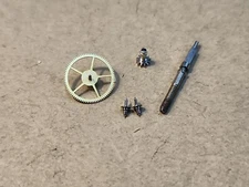 Lot Of Unitas 431 Parts-Cannon Pinion, Balance Staffs, Stems, Train Wheel