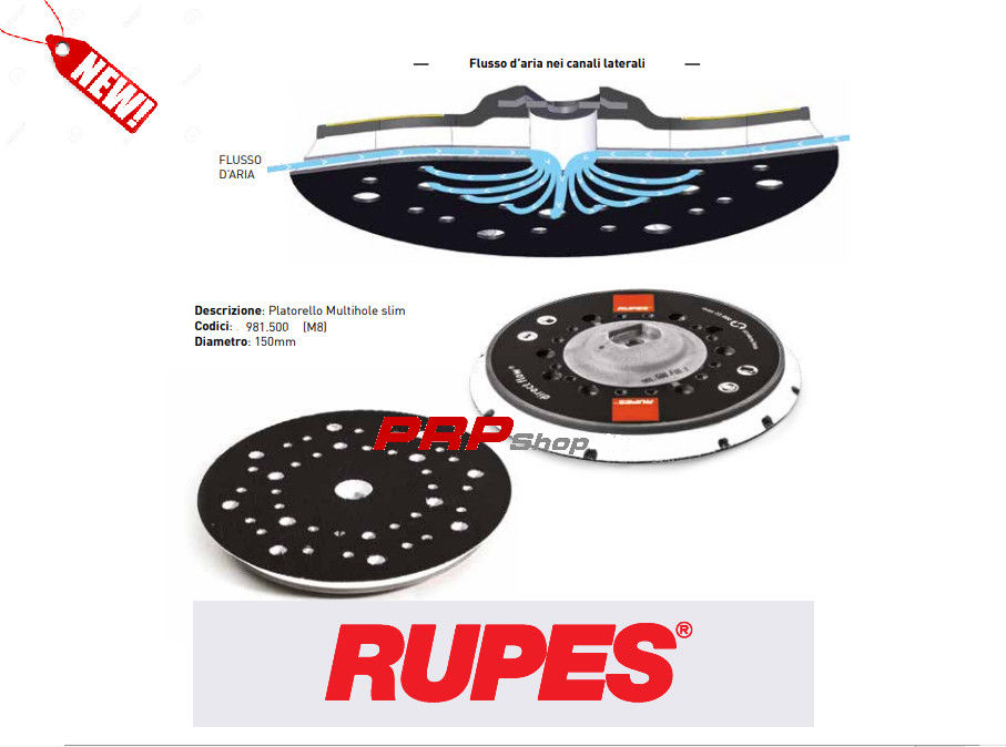 Platorello RUPES Multiforo M8 981.340N - Accessorio Per Levigatrici E Utensili