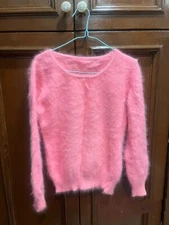 Angora Sweater Blended Jumper Super Soft Fluffy Fuzzy Pullover