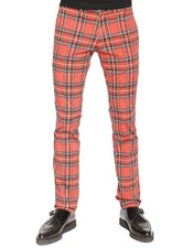 TRIPP PUNK ROCK STAR GOTHIC EMO RED PLAID TOP CAT ROCKER JEAN PANTS IS7754P