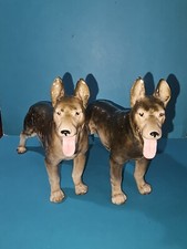 Vintage 2pc Set Standing German Shepherd Figurines-Made In Japan-EUC 