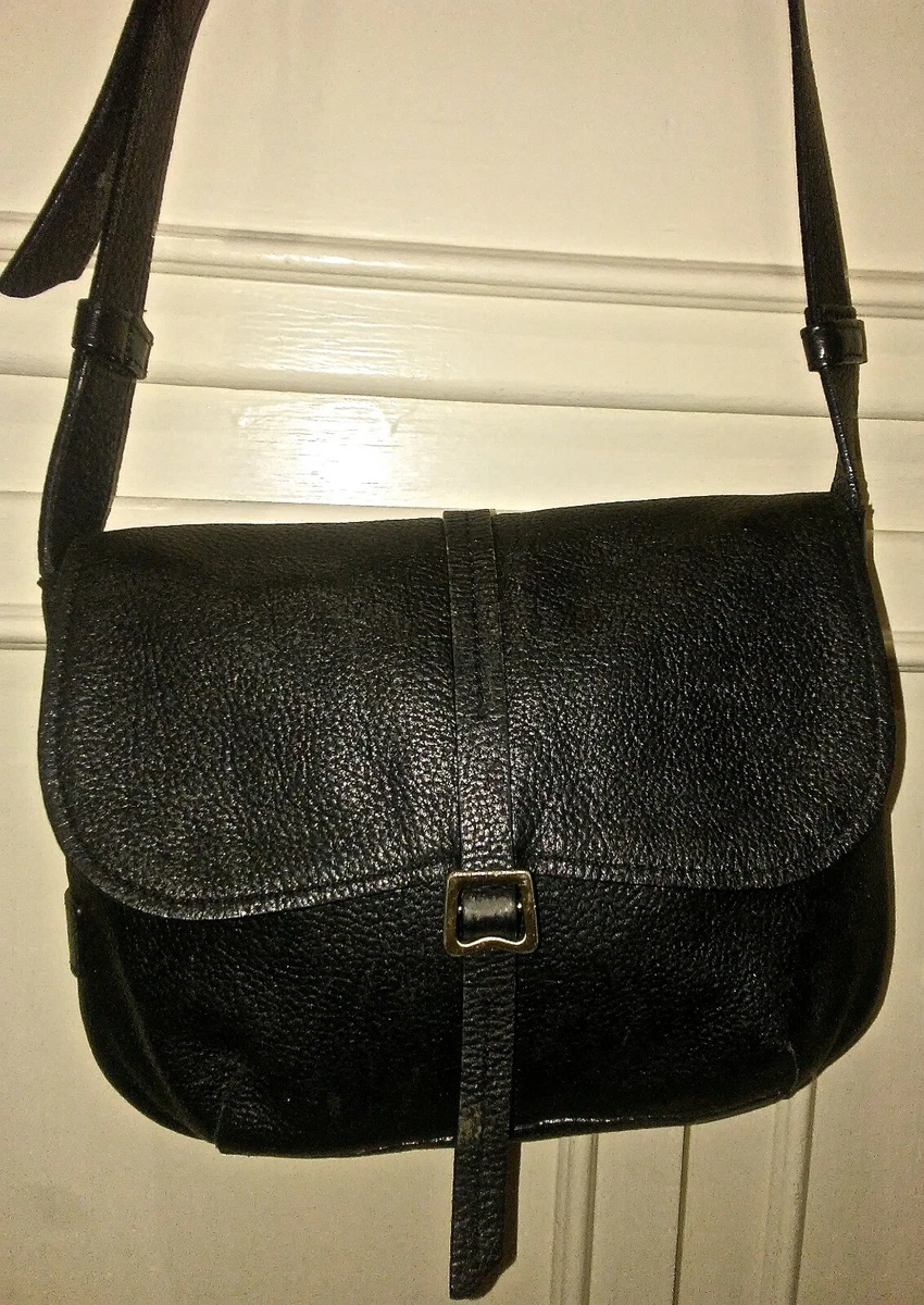 Vintage RADLEY London Cross Body Black Leather Flat Bag 