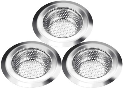 3PK 4.5'' Stainless Steel Kitchen Sink Strainer Drain Stopper Deep HD Mesh Filter