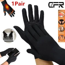 Copper Infused Compression Arthritis Gloves Rheumatoid Joint Pain Relief Hand @