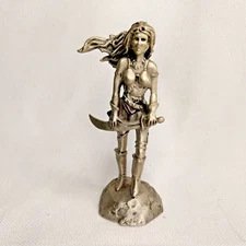 1987 HUDSON Barbarian Woman Warrior Pewter Figurine 3" Conan