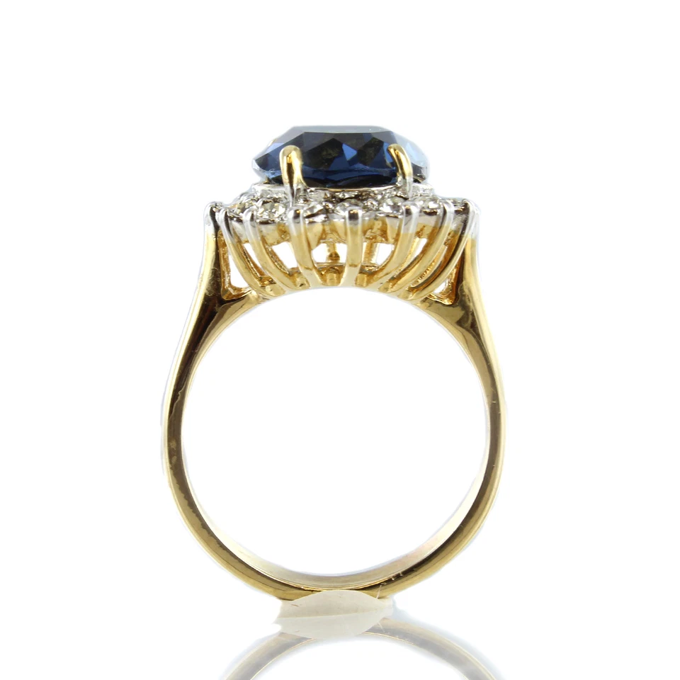 Anillo Di Dama Circonita Cúbica Topacio Azul Simulado Oro 18k Galvanizado Talla 6 Foto 3 de 4