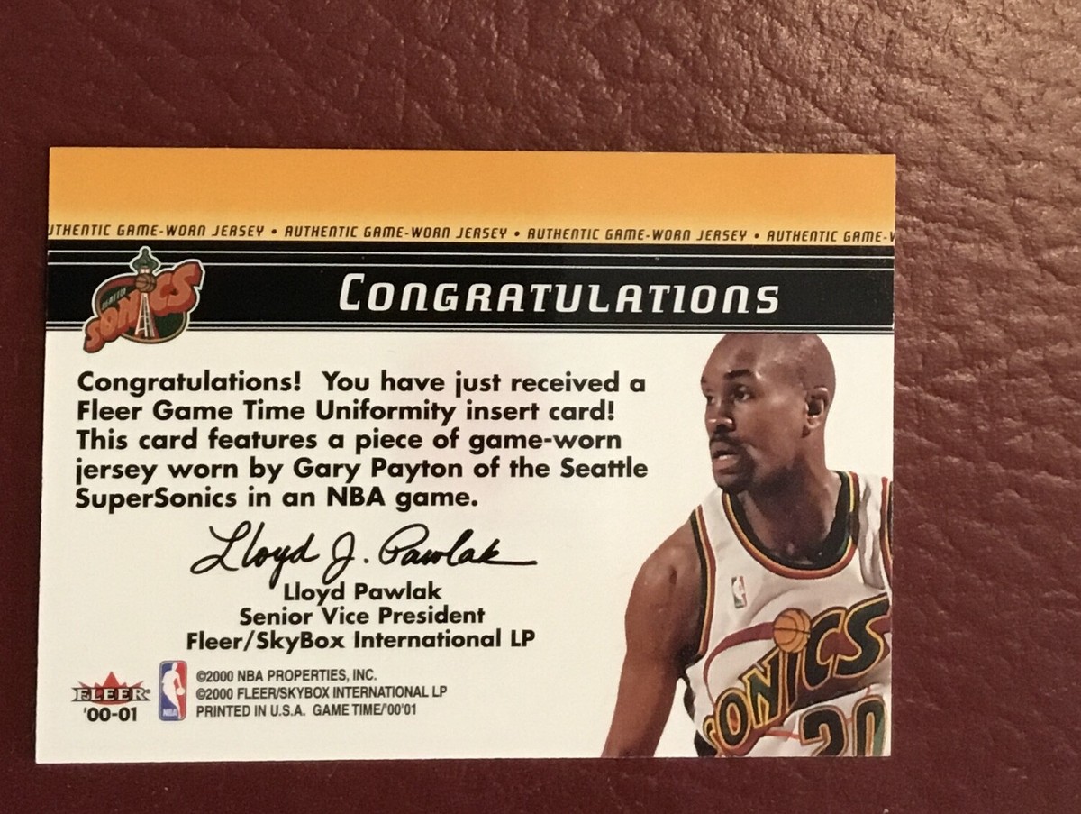2000-01 Fleer Game Time Uniformity Gary Payton HOF | eBay