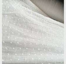 Cotton Swiss Dot White Apparel Fabric by the Yard 56-57  Wide Craft Drapery