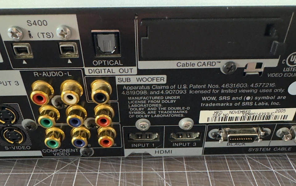 Pioneer Plasma Elite PRO-R06U Media Receiver Only HDMI - No Remote - Powers On - Image 4 of 4