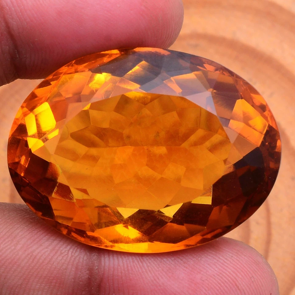 120 Cts VVS Hydro Citrine 38mm 29mm Oval Faceted Cut Sparkling Loose Gemstone - Image 3 of 4