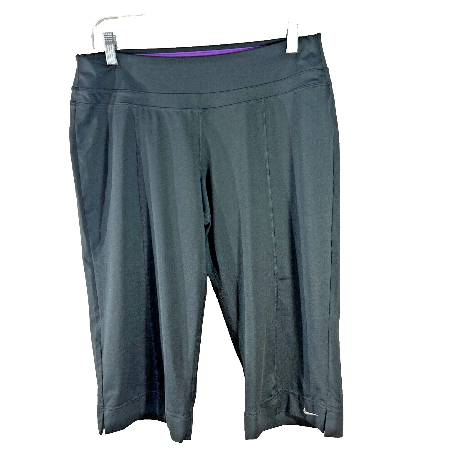 Leggings Nike Donna Dri Fit grigi taglia media pantaloni Capri elasticizzati donna nylon