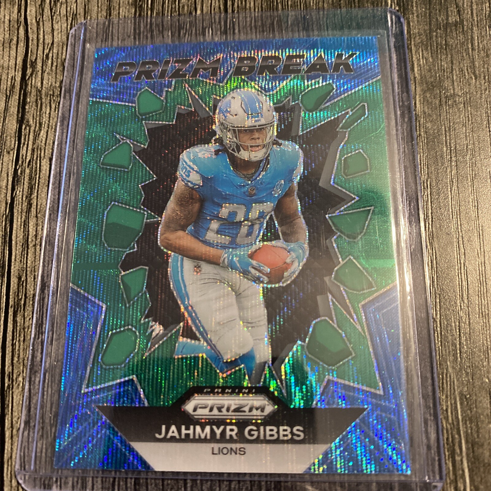 2023 Panini Prizm - Prizm Break Green Wave Prizm #PB-5 Jahmyr Gibbs (RC)