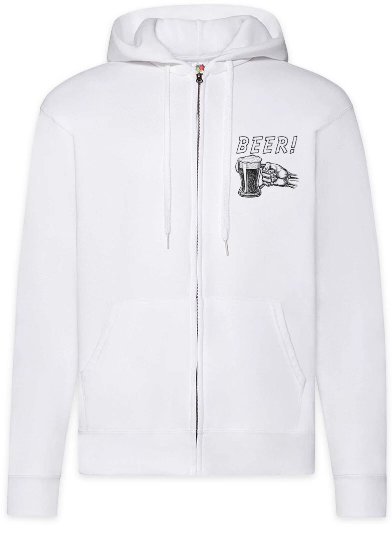 Beer! Zipper Hoodie Fun Alcohol Beer Get Drunk Party Hangover Brewer Wasted