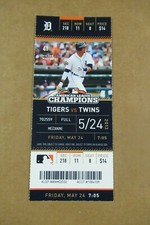 DETROIT TIGERS VS TWINS 5/23/2013 FULL TICKET ~ANIBAL SANCHEZ (CG 1-HIT SHUTOUT)