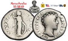 Ancient Roman Empire Coin Silver Denarius Marcus Aurelius 161 180 AD #33278