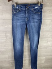 7 For All Mankind Women  s The Ankle Skinny Jeans Distress Size 24 Dark Wash