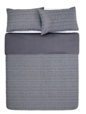 BNIP KAS Anwar Charcoal Grey With Gold Thread King Duvet Cover Set RRP £160