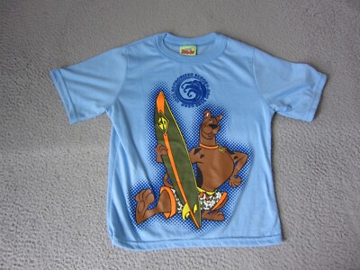 Vintage Scooby Doo Shirt Youth Boys 8-10 Blue Basketball Y2K