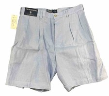 Vintage Polo Ralph Lauren Men's Blue Linen Tyler Shorts Size 36 NWT