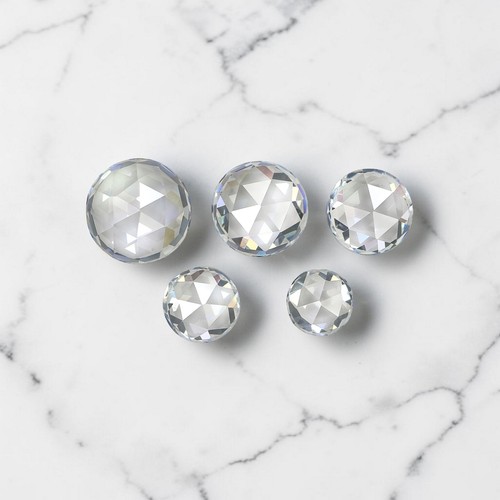 Round Rose Cut Zirconia Stones White CZ Stones Round Rose American Stones GN252 - 第 5/8 張圖片