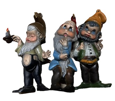 Vintage Macau Elf Gnome Pixie Dwarf Christmas Ornament Plastic 3''