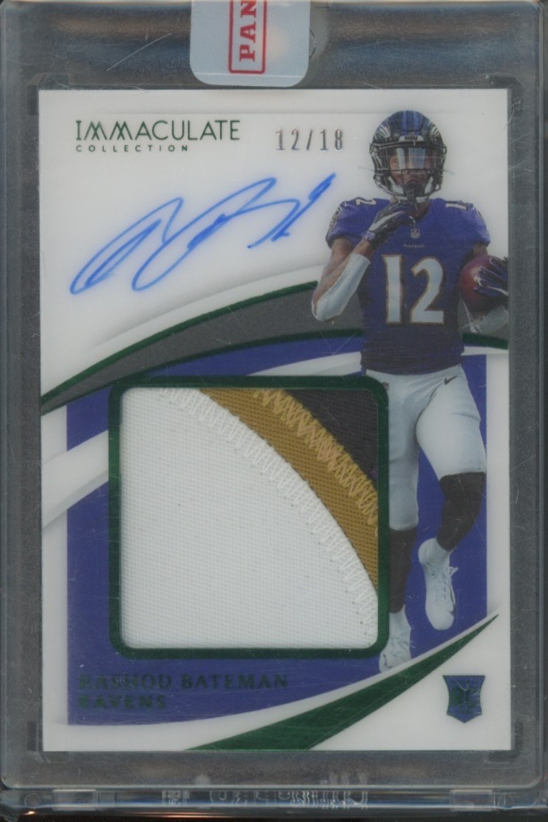 2021 Panini Immaculate Football Rashod Bateman #PPA-RB RC Rookie Patch Auto /18 view 1