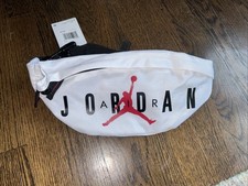 Nike Air Jordan Crossbody Bag White Black Jumpman Fanny Pack Hip Waist Belt NWT