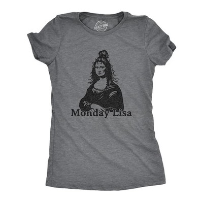 Womens Monday Lisa T Shirt Funny Trainwreck Mess Mona Lisa Sarcastic Party