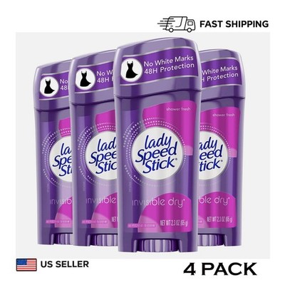 Lady Speed Stick Invisible Dry Antiperspirant Deodorant Shower Fresh 2.3oz 4Pack