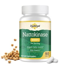 Nattokinase Supplement 10000FU   Organic Natto Enzyme 500mg for Circulatory W...