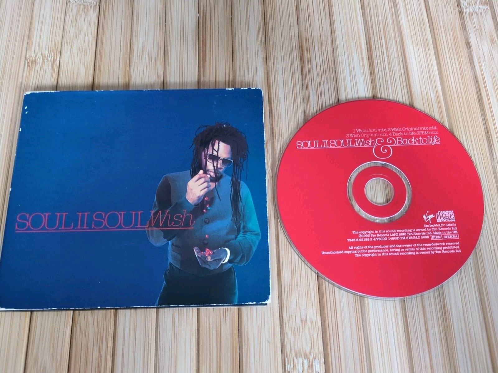 Soul II Soul - Wish & Back To Life CD 1993 4-TRACK SINGLE In Good Condition