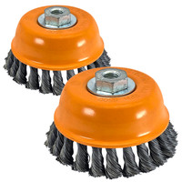 2X TopfbüRste 125Mm RundbüRste M14 Hero DrahtbüRste Gezopft FüR Winkelschleifer