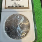 1994 American Silver Eagle Coin - NGC MS69 ***.999 Fine Silver