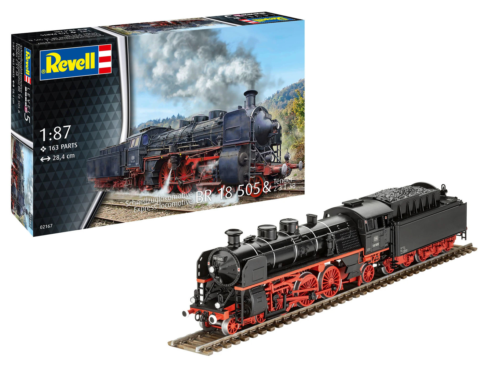 Revell 02167 Express Locomotive BR 18 505 with Tender 2'3' T38 Model Kit
