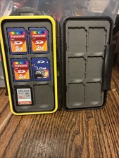JJC water-resistant memory card storage case 12 SD Cards With 5 Cards Included