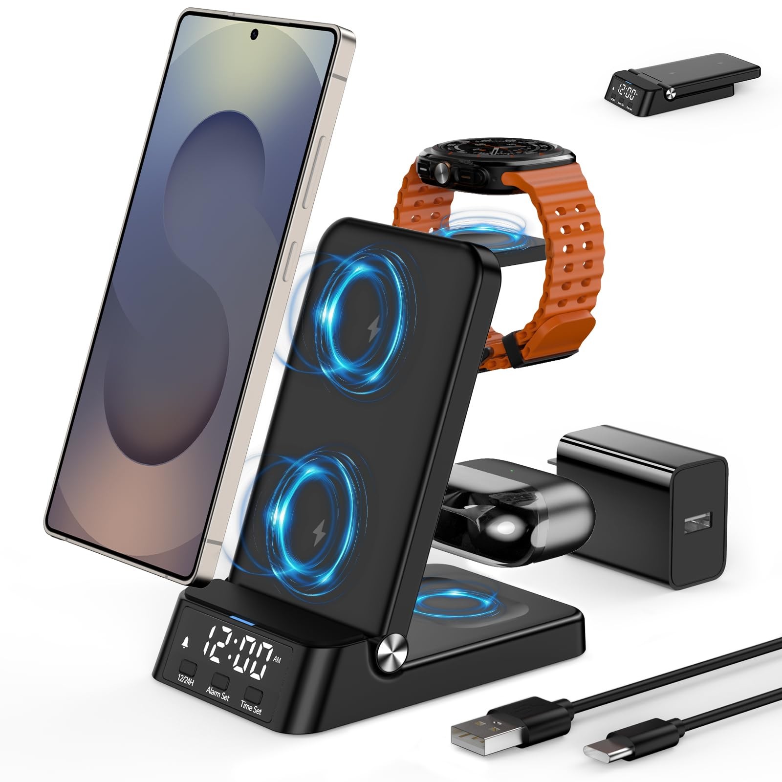For Samsung,foldable 4 In 1 Charging Statio...