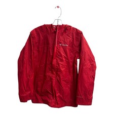 Columbia Boys/ Girls Nylon Jacket Full Zip Rain Windproof Size 10/12 Y Red