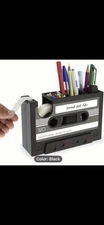 Cassette Tape Dispenser Pen Holder Vase Pencil Pot Stationery Desk Tidy Storage