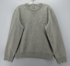 Ralph Lauren Polo Sweatshirt Men Small Gray Pullover Spell Out Logo Crewneck