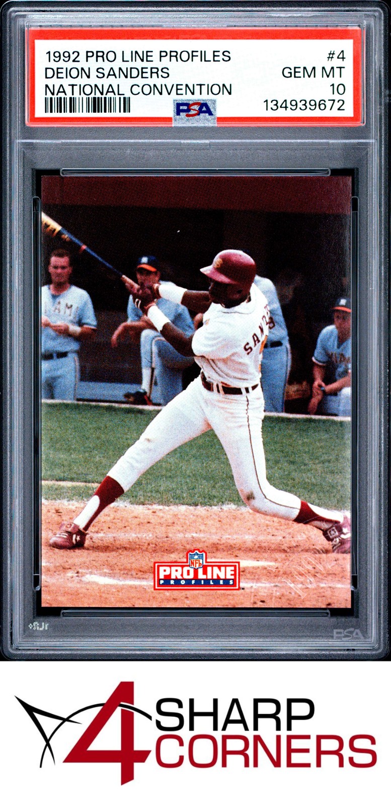 1992 PRO LINE PROFILES NATIONAL CONVENTION #4 DEION SANDERS HOF POP 2 PSA 10