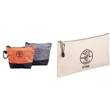 Klein Tools 55470 Stand-Up Zipper Tool Bags 2-Pack Orange/Gray 5139 Canvas