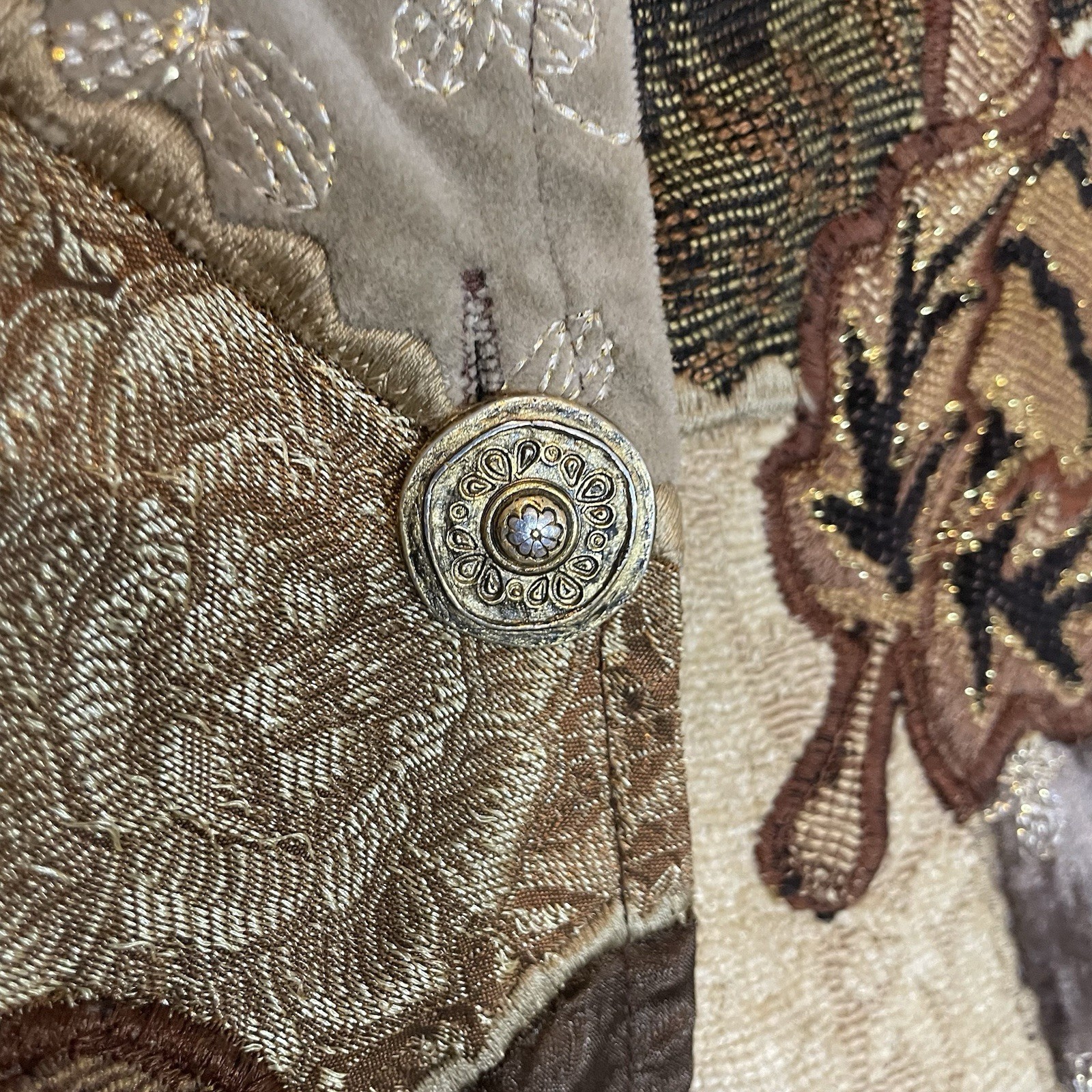 Indigo Moon Jacket Womens S Patchwork Velvet Bead… - image 3