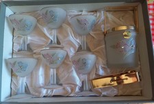 Gipar Set 6 bicchieri calice con porta ghiaccio di finissimo cristallo opaco.NEW