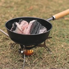 Holzkohle-Starter Topf mit Holzgriff Outdoor Camping Grill Zubeh&ouml;r