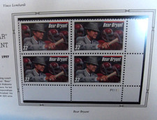 Plate Block of 4 Scott #3148 32c Bear Bryant  Football MNH lower right P1111